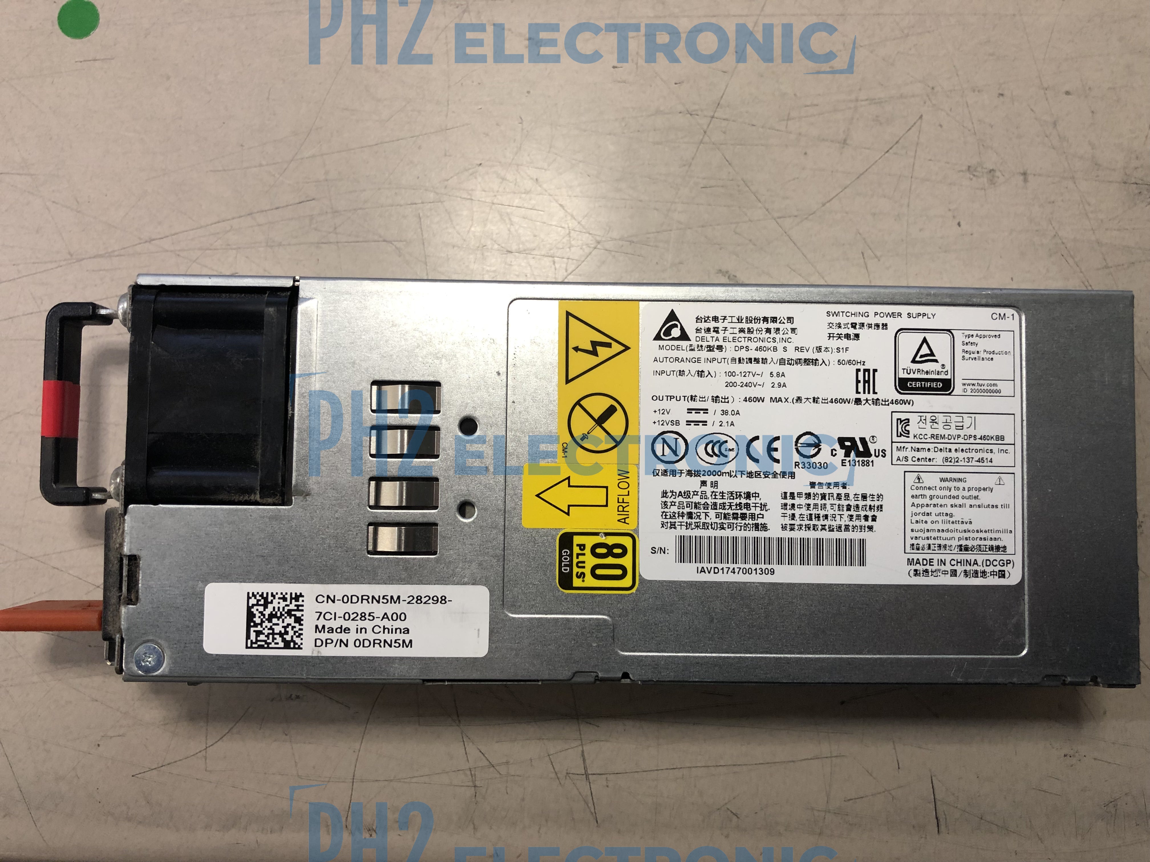 DELL XN7P4 JR47N F-to-B NXXX/ 8XXXX 460W AC Airflow Power Supply