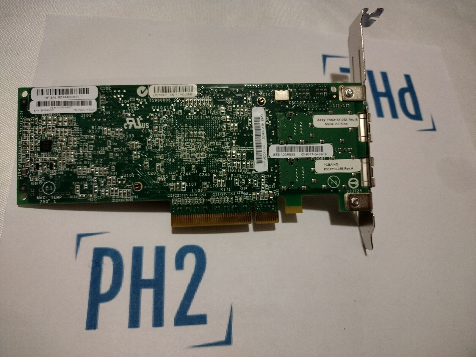 HPE 697890-001 8GB Fiber Channel PCI-E Dual Port HBA LPE12002