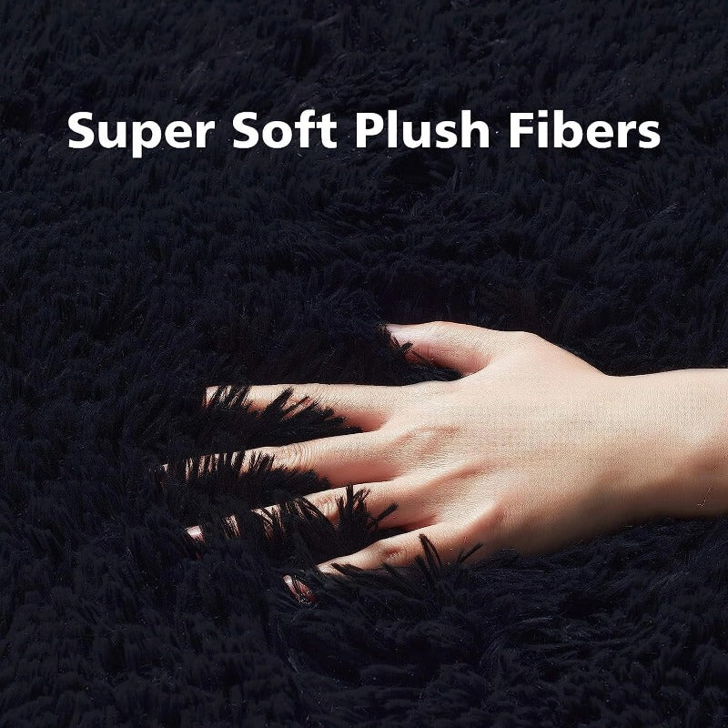Indoor Plush Long-Haired Carpet - Non-Slip, Dirt-Resistant, Suitable for Living Room, Bedroom, Interior Decoration & Home Furnishing Large Tie-Dyed Shag Area Rug
