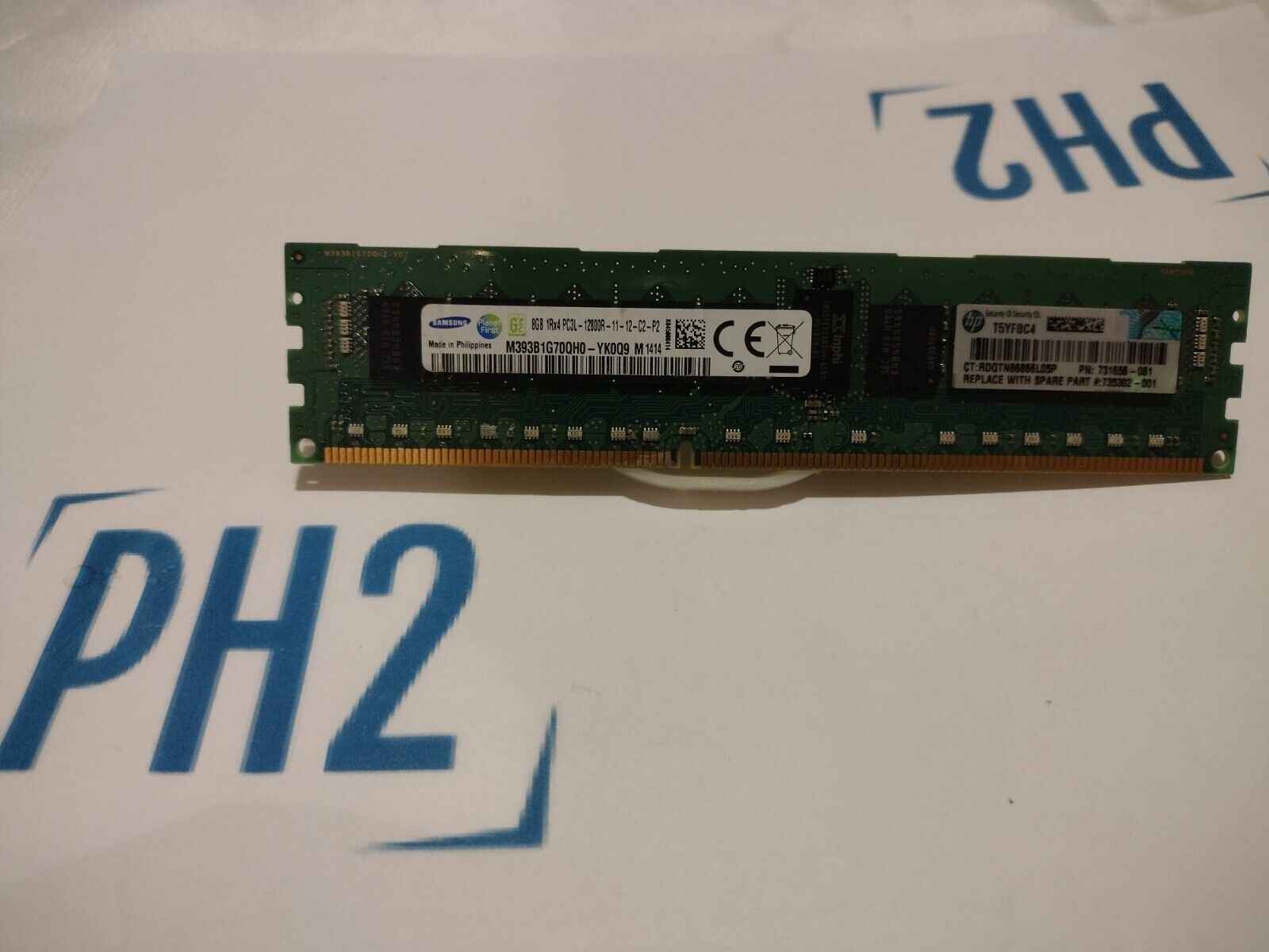 HPE SAMSUNG M393B1G70QH0-YK0Q9 731656-081 735302-001 8GB 1RX4 PC3L-12800R-11