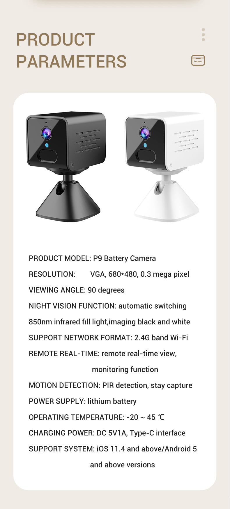 Cameras for Home Security Security Camera Night Vision Work PIR Motion + Wireles + FREE Cloud Storage
