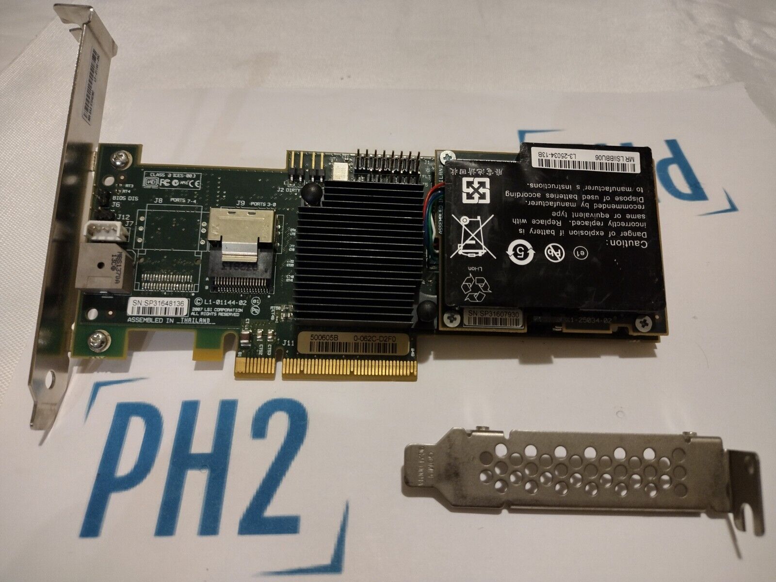 LSI MR SAS 8704EM2 L3-01144-09C 3Gb/s PCI Express SATA RAID Adapter W/BATTERY
