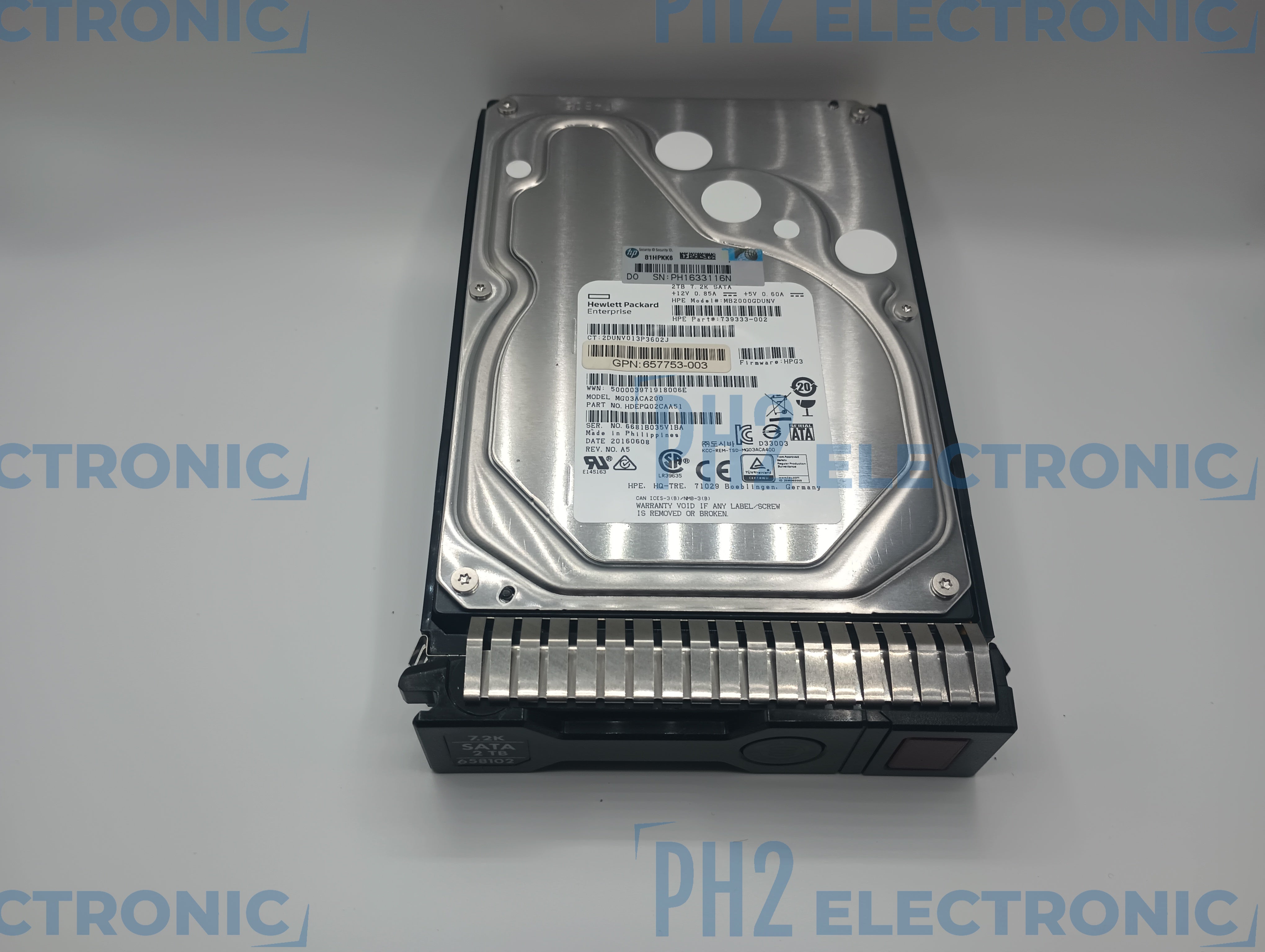 HPE 658079-B21 739333-002 658102-001 MG03ACA200 MB2000GDUNV 2TB 7.2K 6Gb/s SATA SC