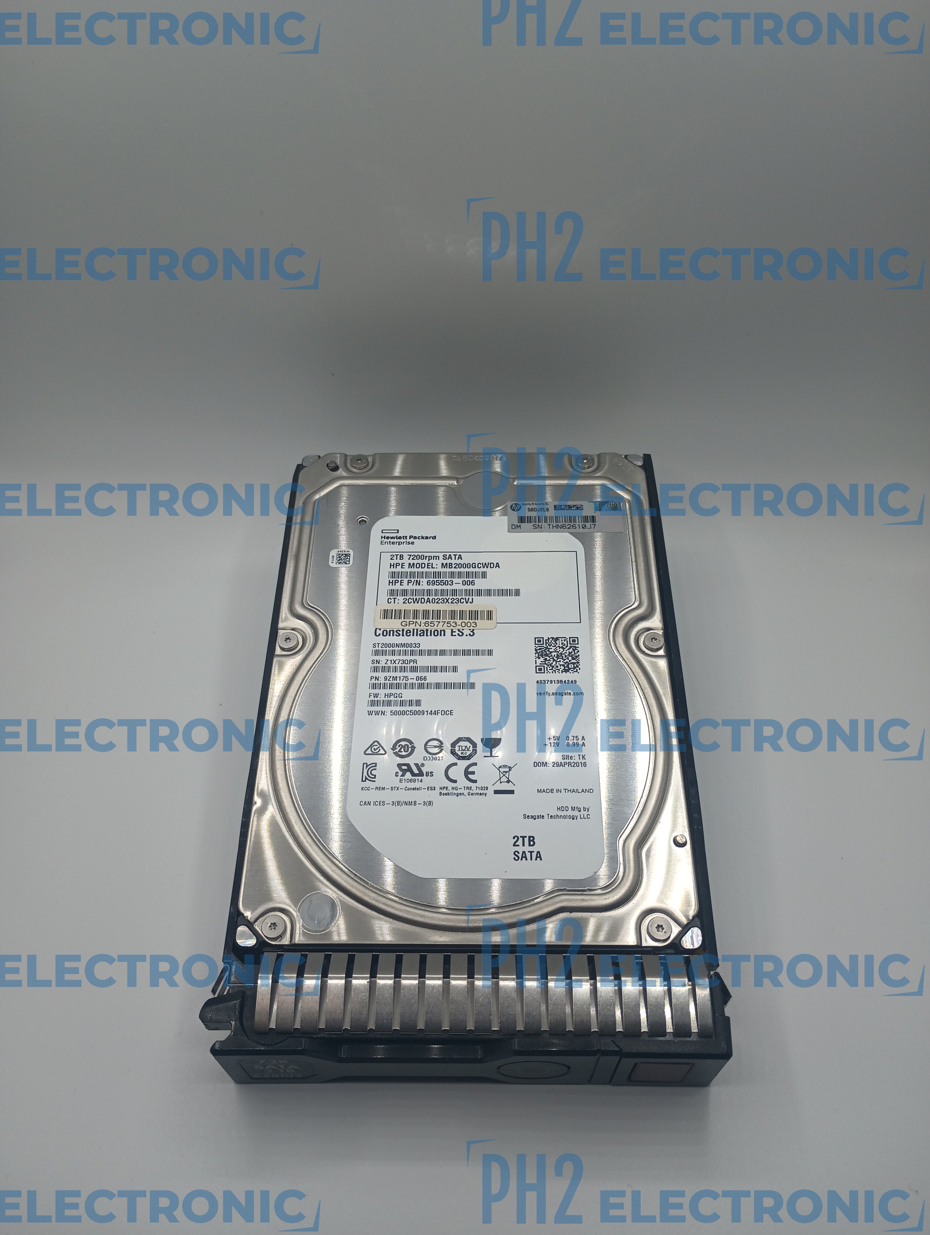 HPE 658079-B21 695503-006 658102-001 MB2000GCWDA ST2000NM0033-HP 2TB 7.2K 6Gb/s SATA 3.5 SC G8 G9