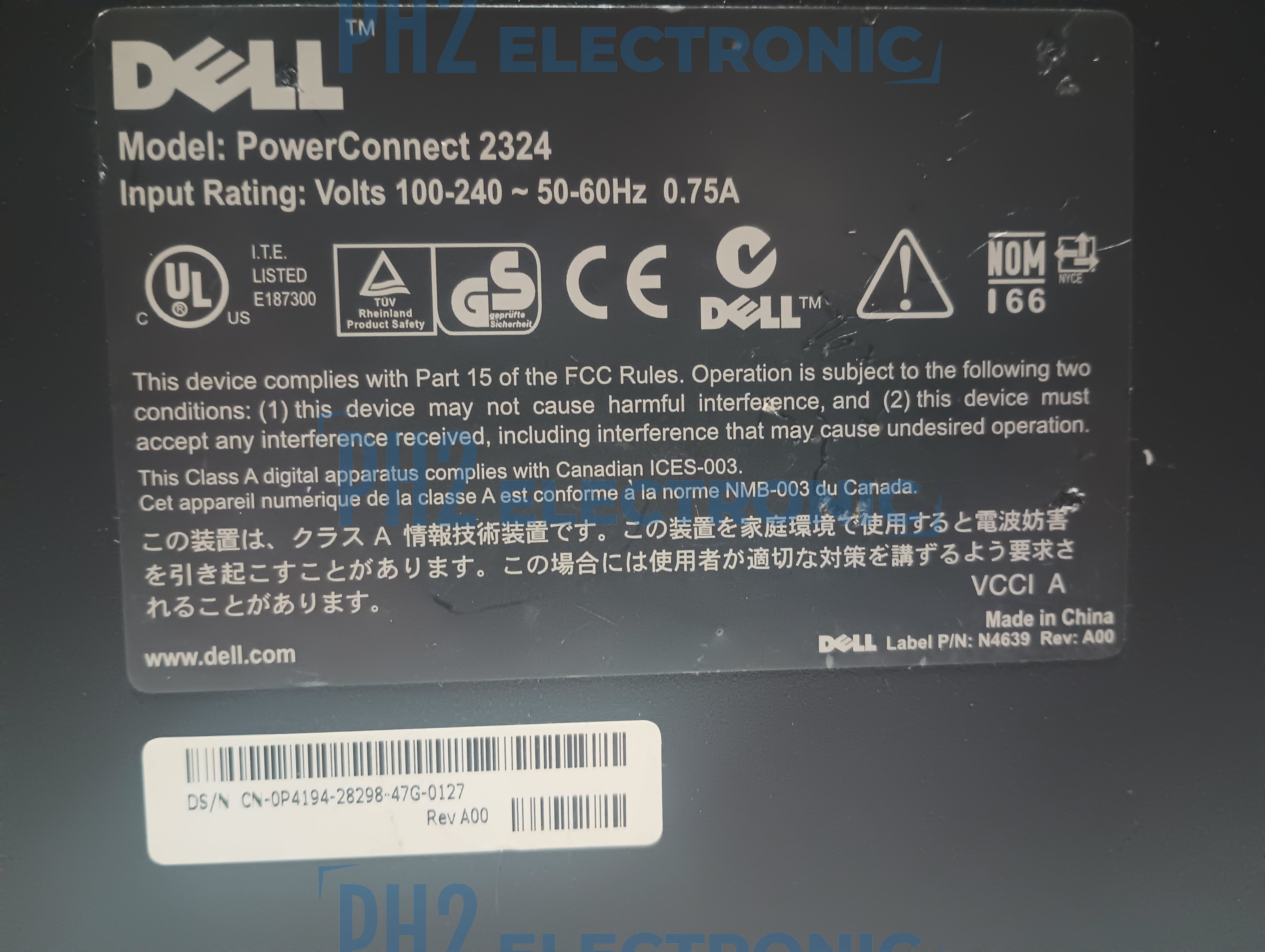 DELL 0P4194 N4639 PowerConnect 2324 Fast Ethernet 24-PORT 10/100 + 2-PORT 10/100/1000