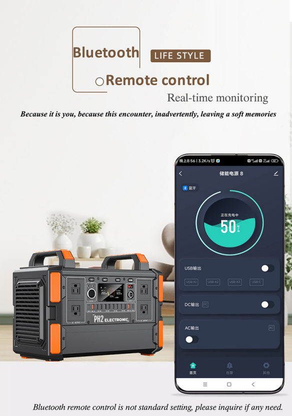 PT11 1200W 315,000mAh/1008Wh 3.2V 45Ah Rechargeable LiFePO4 Lithium ion battery Solar Power Generator Portable Power Station