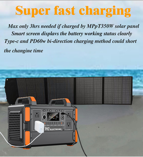 PT11 1200W 315,000mAh/1008Wh 3.2V 45Ah Rechargeable LiFePO4 Lithium ion battery Solar Power Generator Portable Power Station