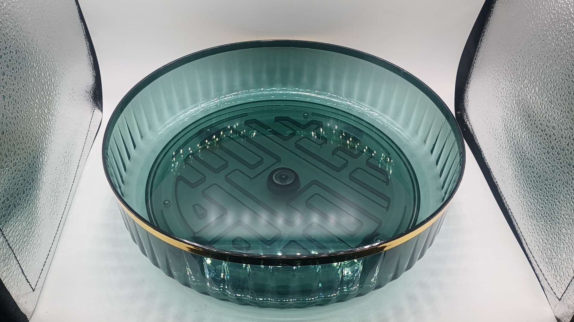 Lazy Susan Organizer 10.6" X 2.75'' Plastic Turntable Rotating Storage Spinning, clear, black,green