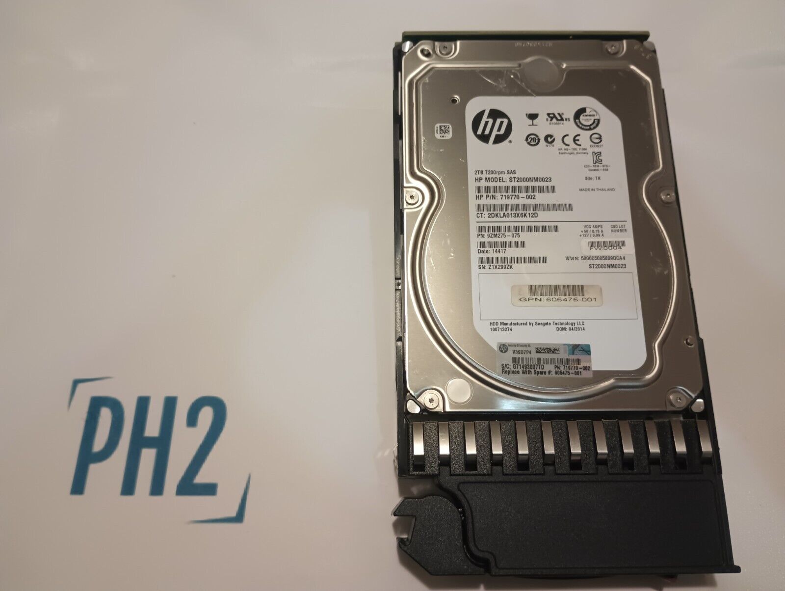 HPE AW555A 719770-002 605475-001 ST2000NM0023 2TB 7.2K 6Gb/s SAS 3.5'' P2000