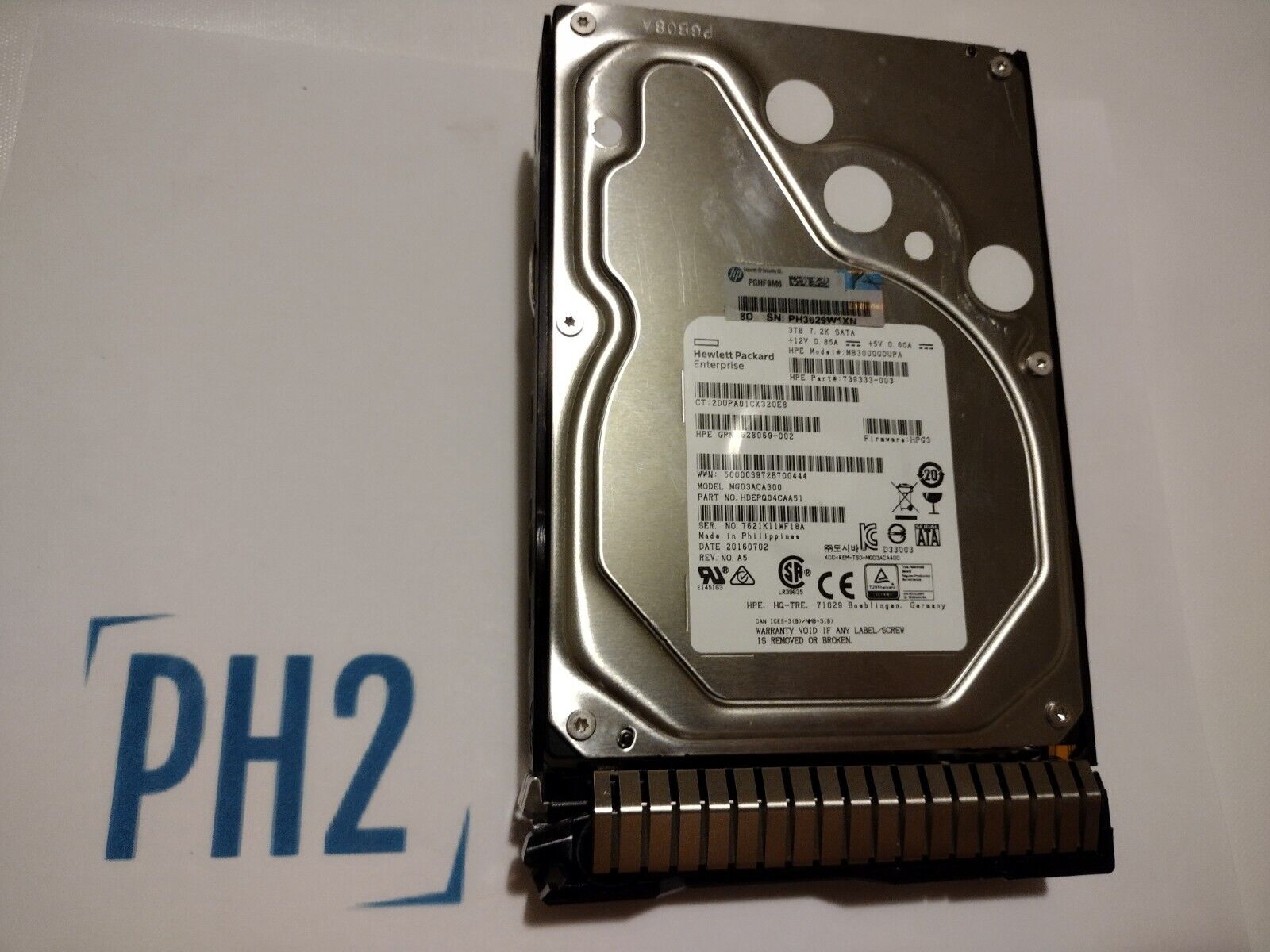 HPE 628061-B21 739333-003 628182-001 MB3000GDUPA MG03ACA300 3TB 7.2K SATA
