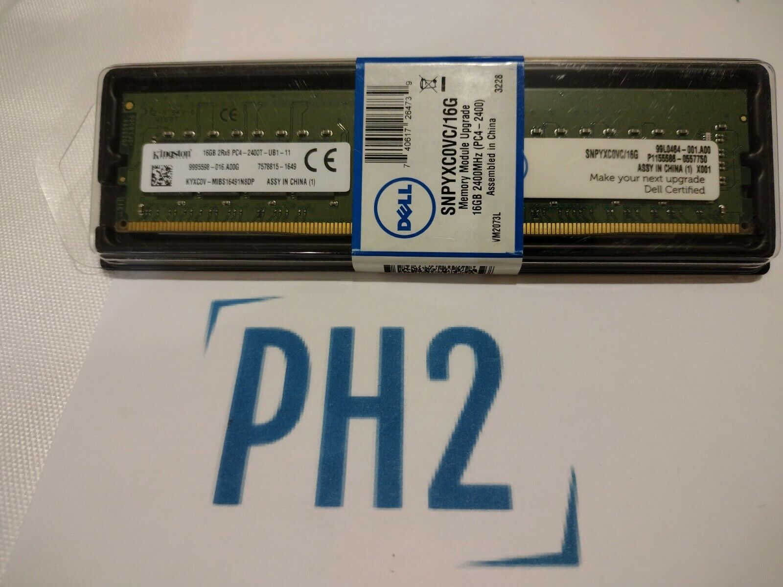 DELL NEW SNPYXC0VC/16G KINGSTON MIBS16491N8DP 16GB 2RX8 PC4-2400T 2400MHz