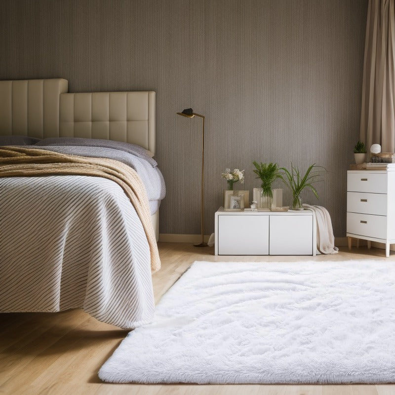 Indoor Plush Long-Haired Carpet - Non-Slip, Dirt-Resistant, Suitable for Living Room, Bedroom, Interior Decoration & Home Furnishing Large Tie-Dyed Shag Area Rug