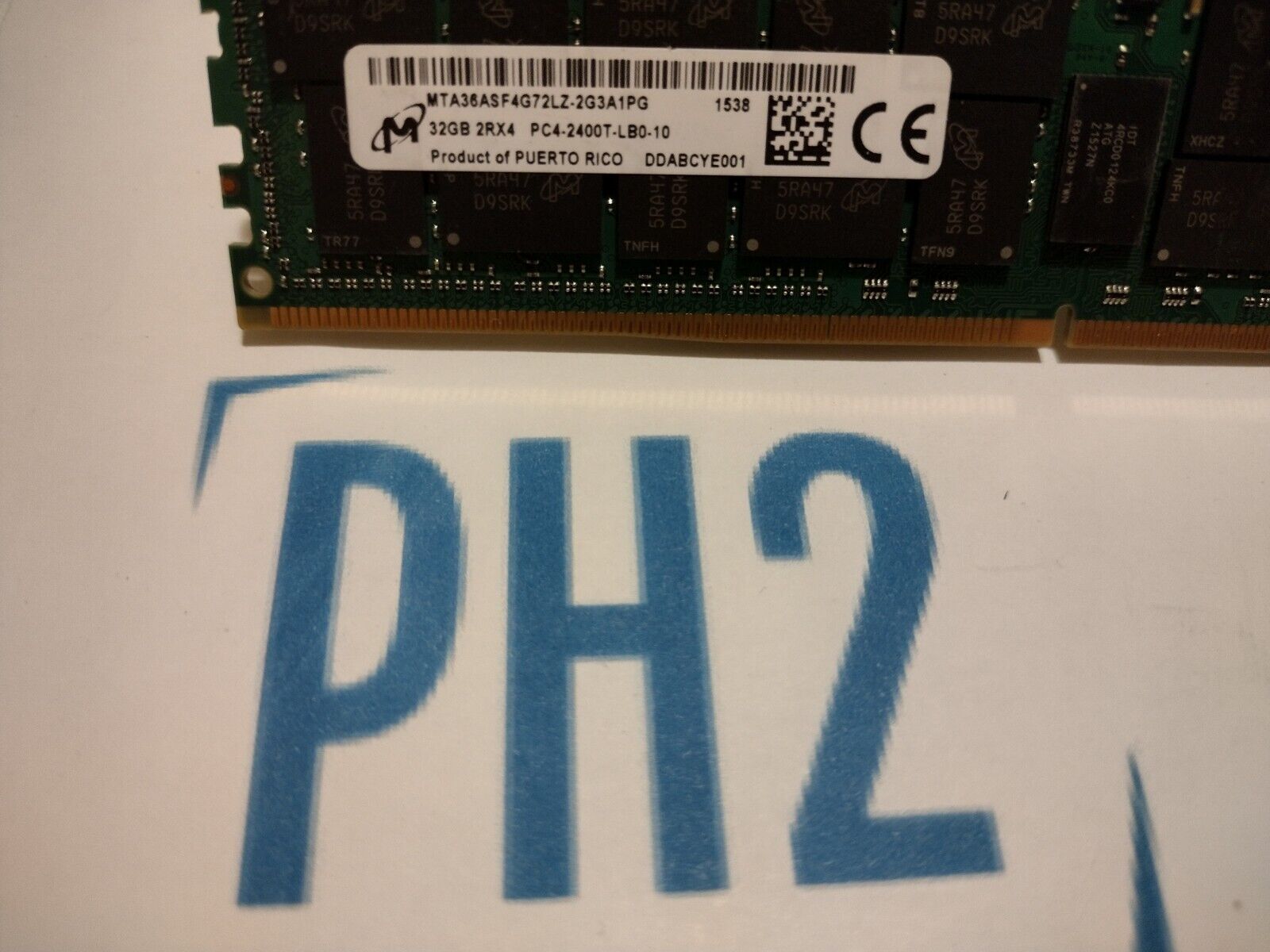 MICRON MTA36ASF4G72LZ-2G3A1P 32GB 2RX4 PC4-2400T DDR4 2400 PC4-19200