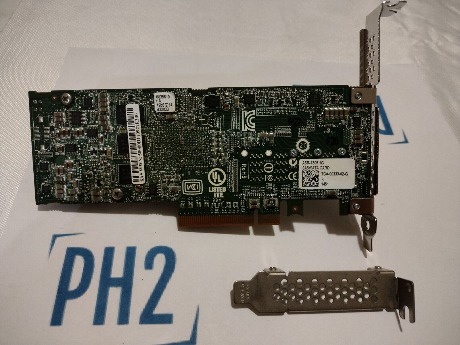 Adaptec ASR-7805 6GBPS SAS 1GB CACHE RAID CONTROLLER CARD W/BOTH BRACKET