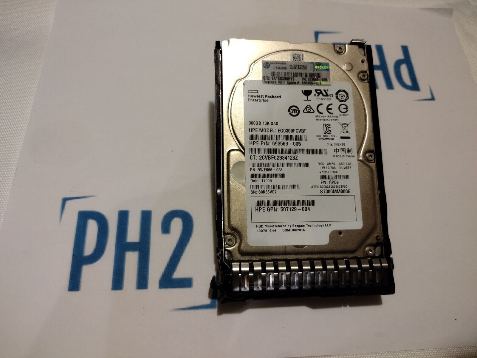 HPE 652564-B21 693569-005 653955-001 ST300MM0006 EG0300FCVBF 300GB 10K 6Gb/s SAS SC G8/G9