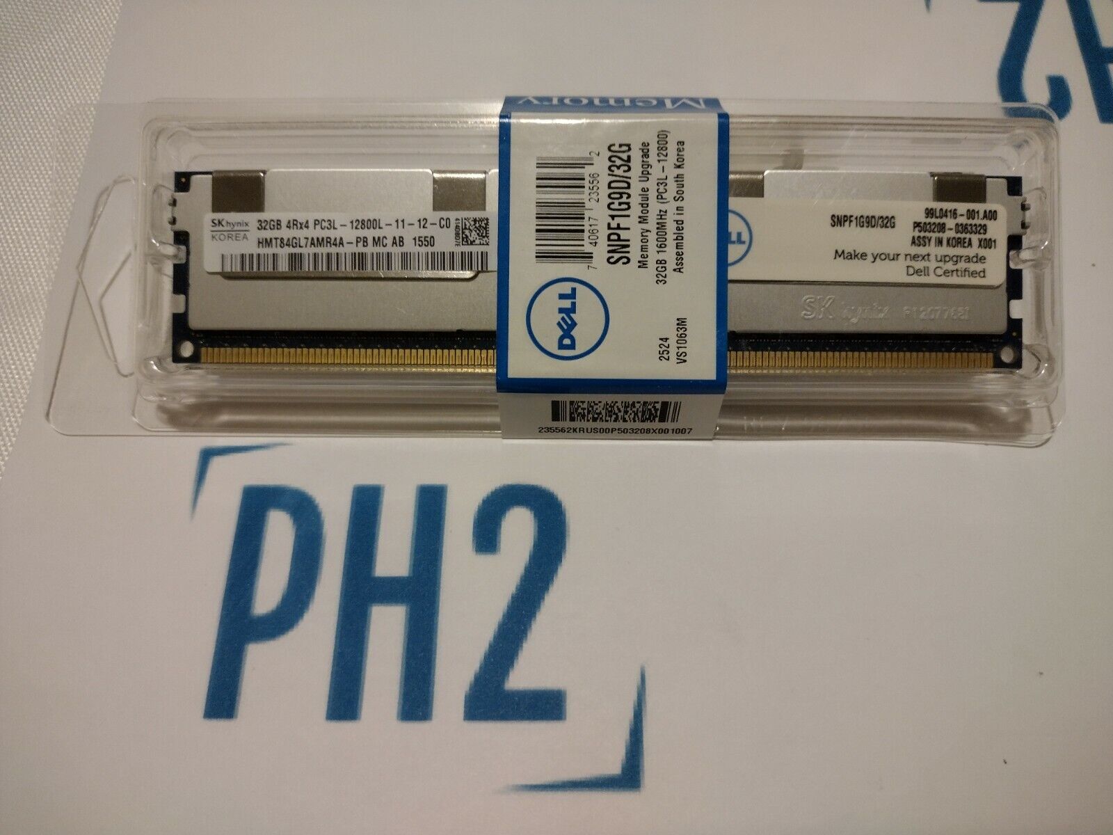 DELL NEW SNPF1G9D/32G HMT84GL7AMR4A-PB 32GB 4RX4 PC3L-12800L DDR3 1600MHz