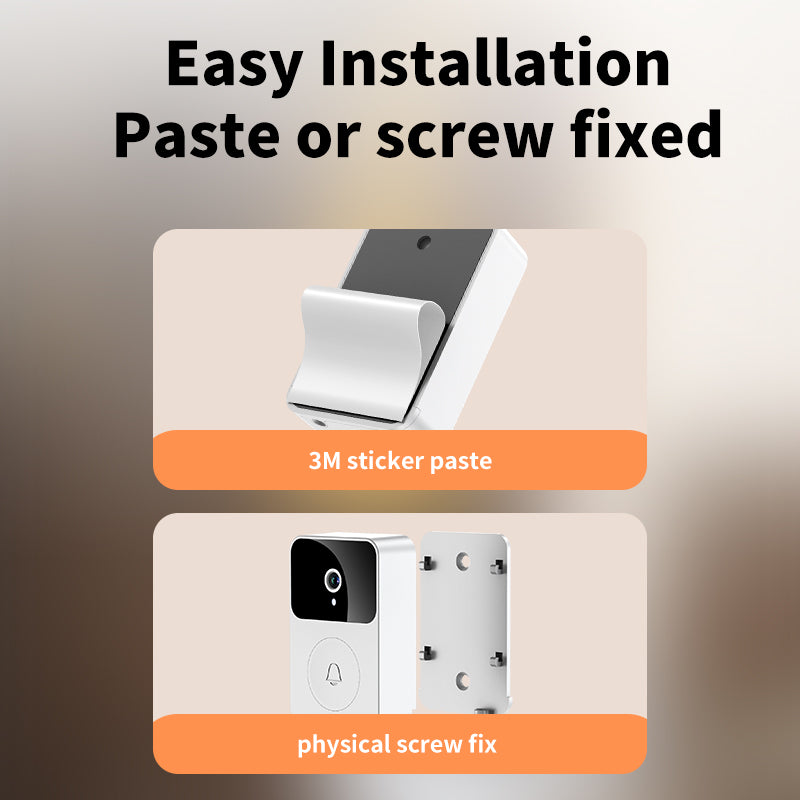 Smart Wi-Fi Video Doorbell X9 480P HD PIR Motion + Wireless Chime + Cloud Save