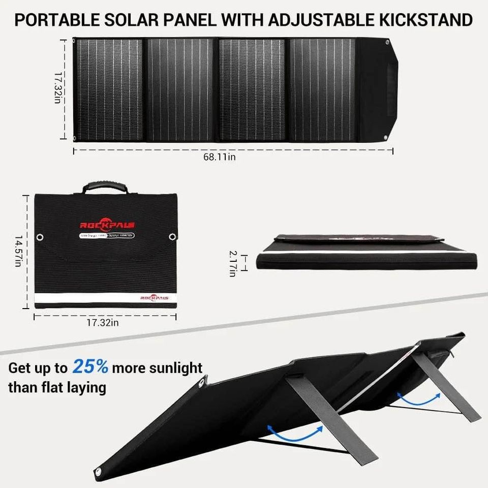100W Portable Foldable Solar Panel Charger Power Station with Kickstand and Anderson Connector for Camp/RV/Off Grid/Phone/Tablet MADE FOR SOLAR GENERATORS - Compatible with most solar generator/portable power station on the market.