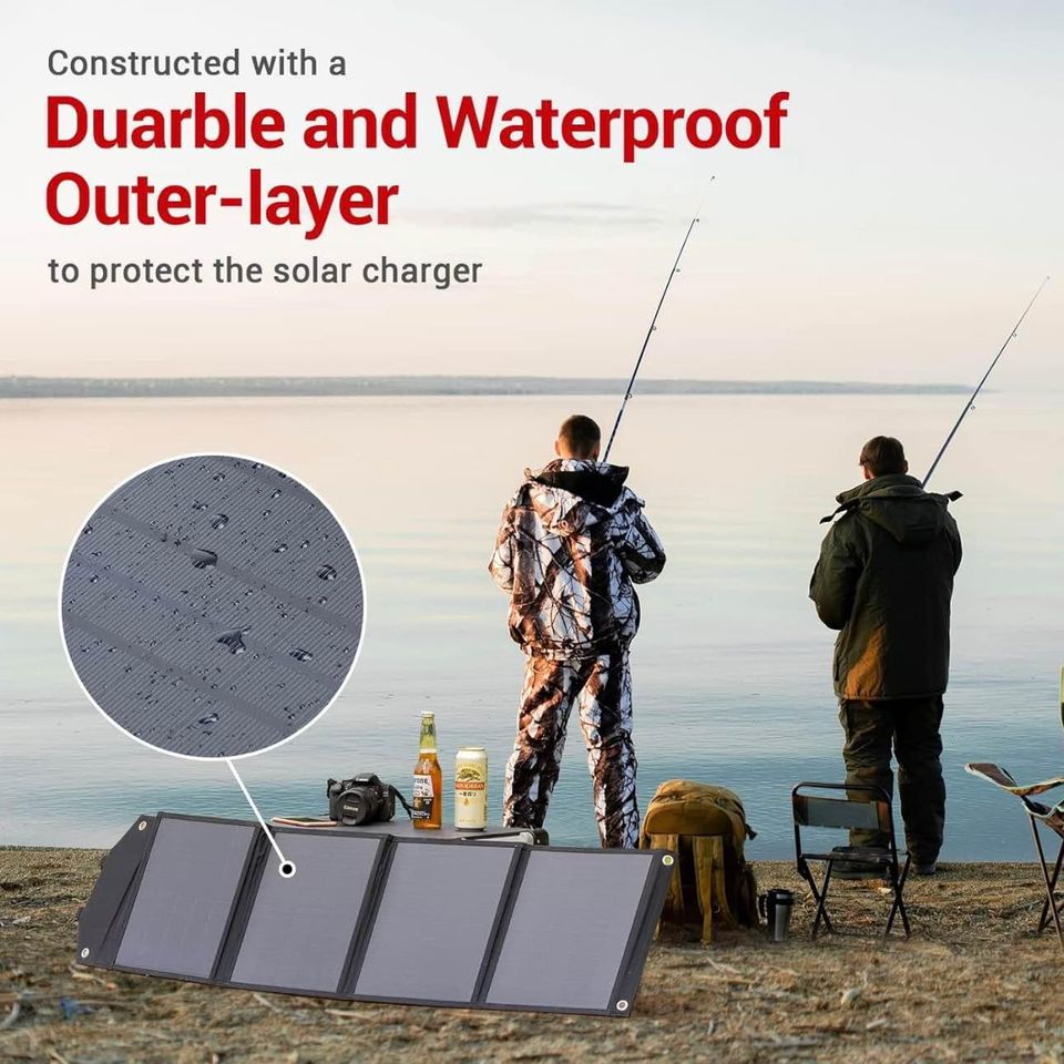 60W Portable Foldable Solar Panel Charger Power Station for Camp/RV/Off Grid/Phone/Tablet MADE FOR SOLAR GENERATORS - Compatible with most solar generator/portable power station on the market.