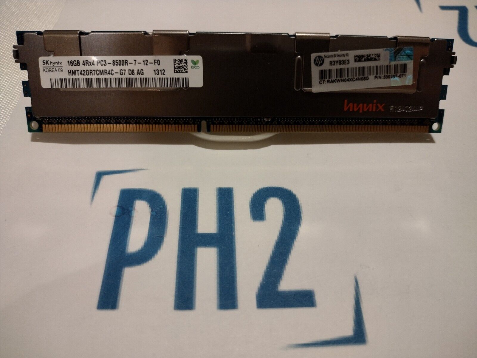 HPE HMT42GR7CMR4C-G7 500207-071 16GB 4RX4 PC3-8500R DDR3-1066