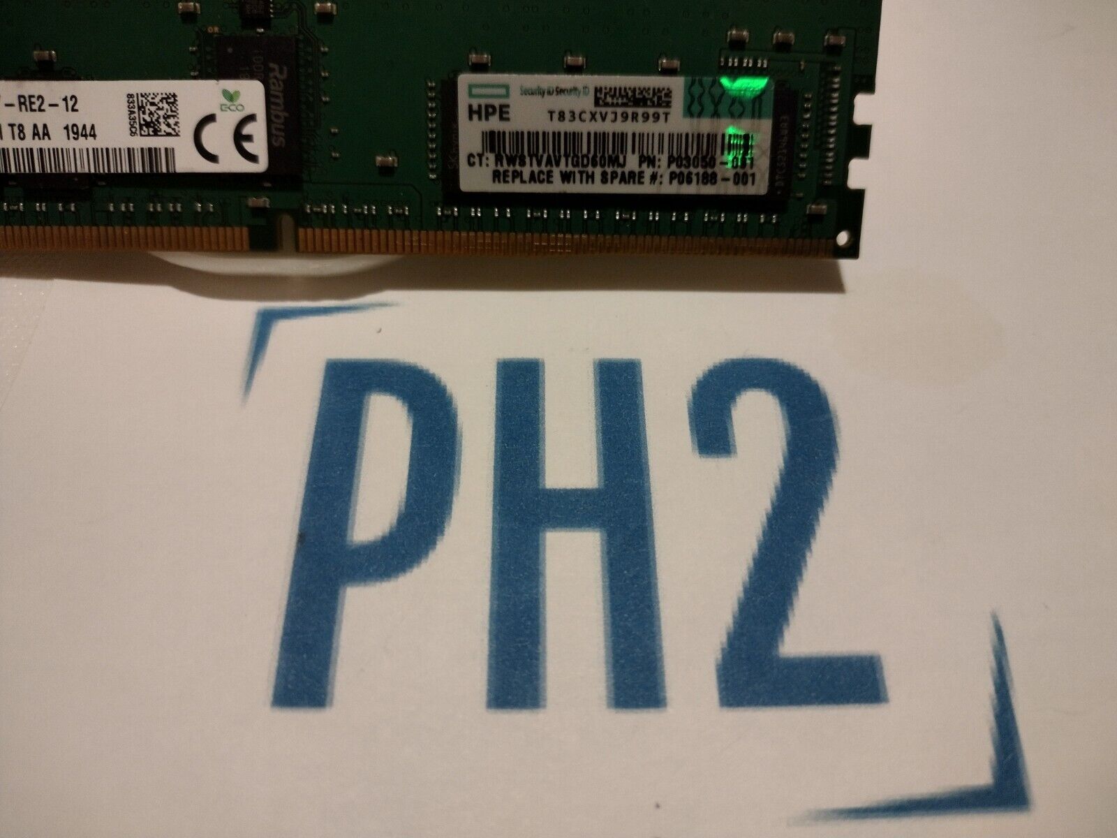 HPE HMA82GR7JJR8N-WM P03050-091 P06188-001 16GB 2RX8 PC4-2933Y DDR4 RAM Module