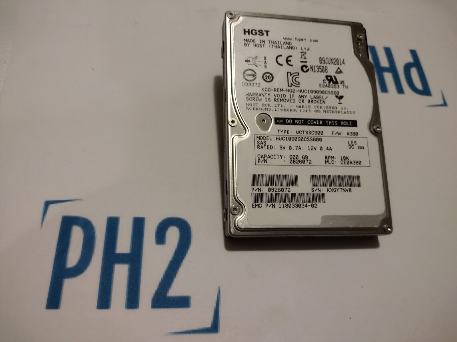 HGST HUC109090CSS600 0B26072 900GB 10K 6Gb/s SAS 2.5'' HDD