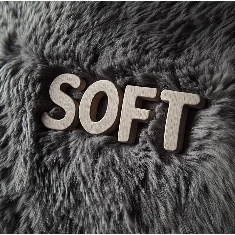 1pc Dark Gray Oval Fluffy Plush Non-slip Carpet 31'' x 62''/ 80x160cm Machine Washable Suitable for Bedrooms, Living Rooms, Cloakrooms, Offices & More living room rug