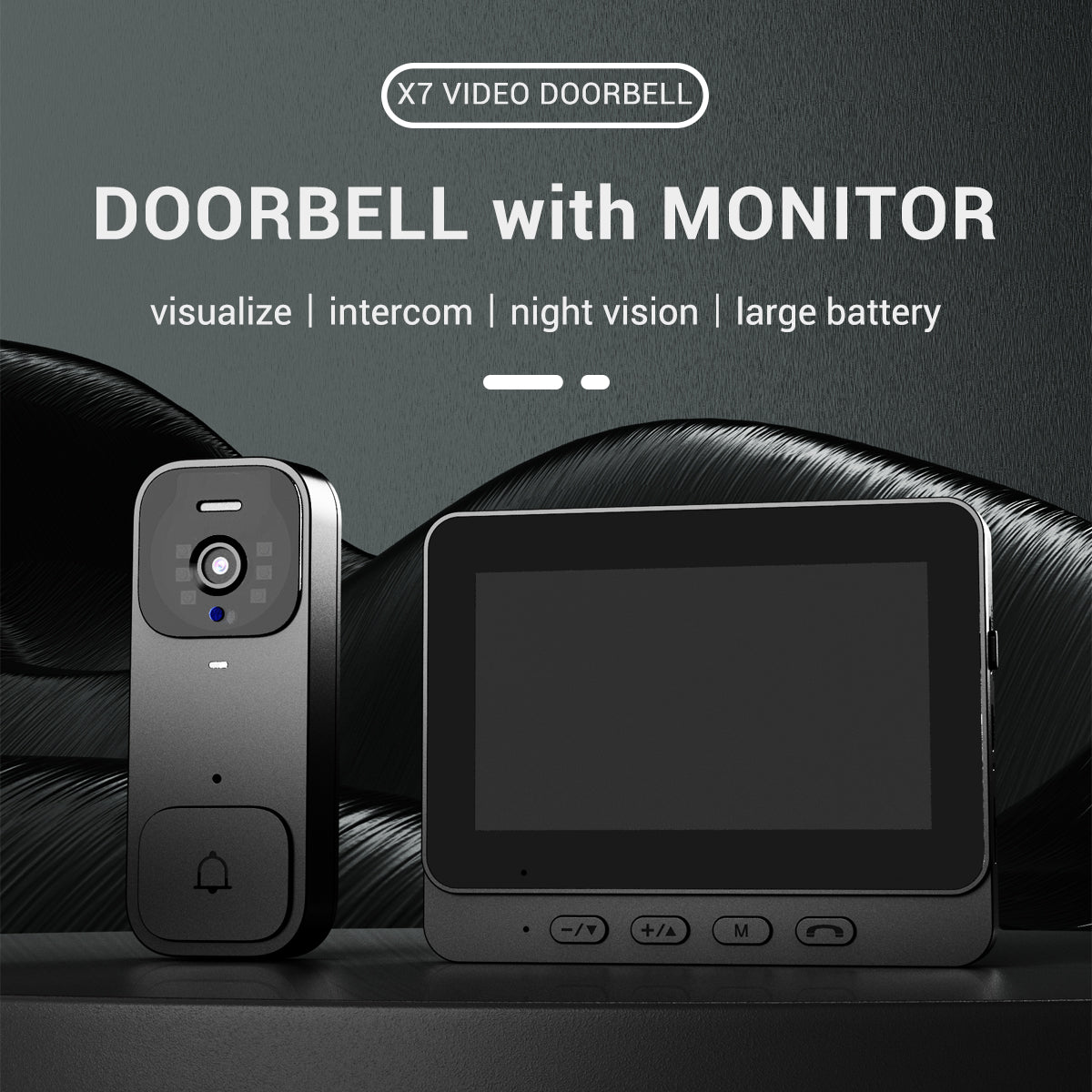 Smart Visual Intercom Video Doorbell PIR Motion Infrared Night Vision + Wireless Chime+Overall device waterproof+WIFI FREE Cloud Save