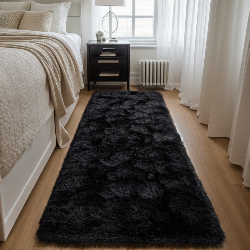 Indoor Plush Long-Haired Carpet - Non-Slip, Dirt-Resistant, Suitable for Living Room, Bedroom, Interior Decoration & Home Furnishing Large Tie-Dyed Shag Area Rug