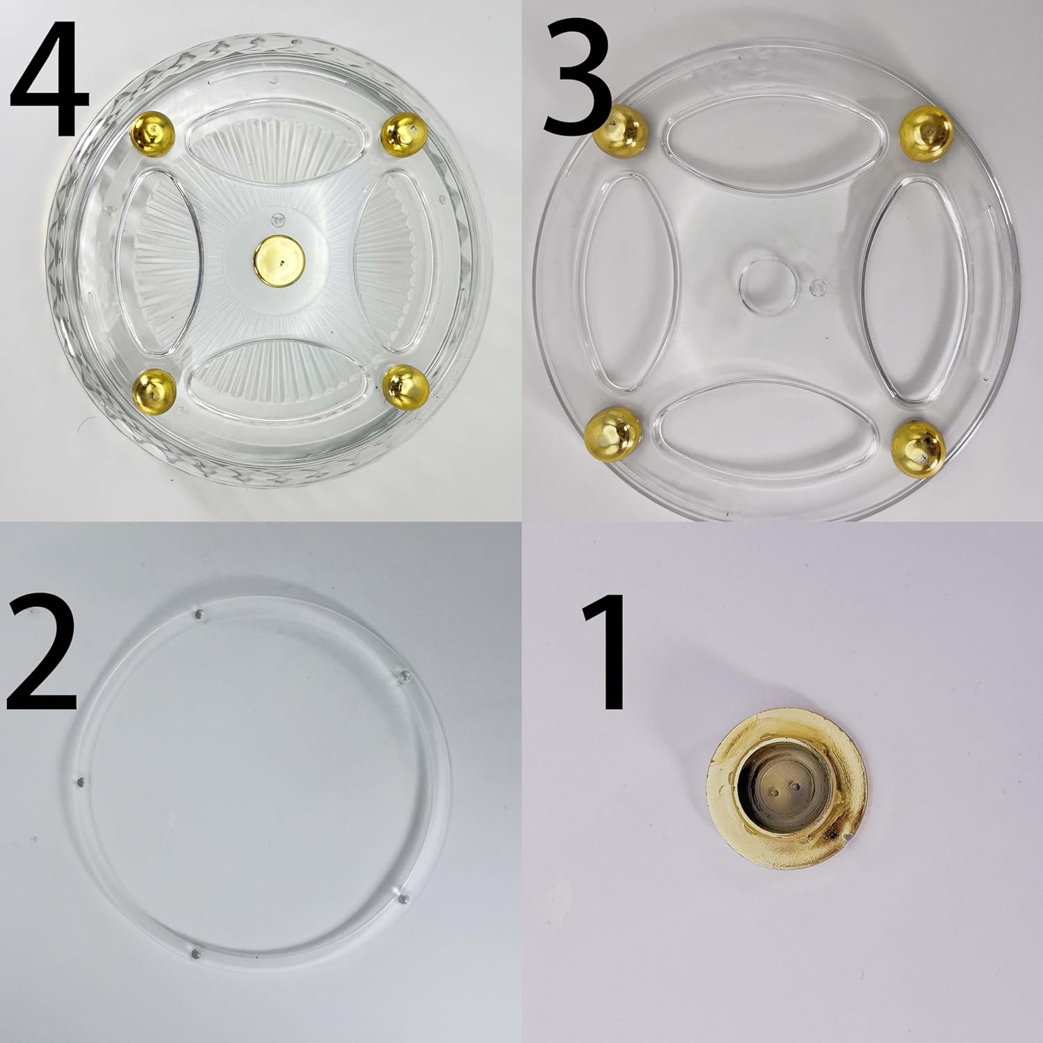 Lazy Susan Organizer 10.6" X 2.75'' Plastic Turntable Rotating Storage Spinning, clear, black,green