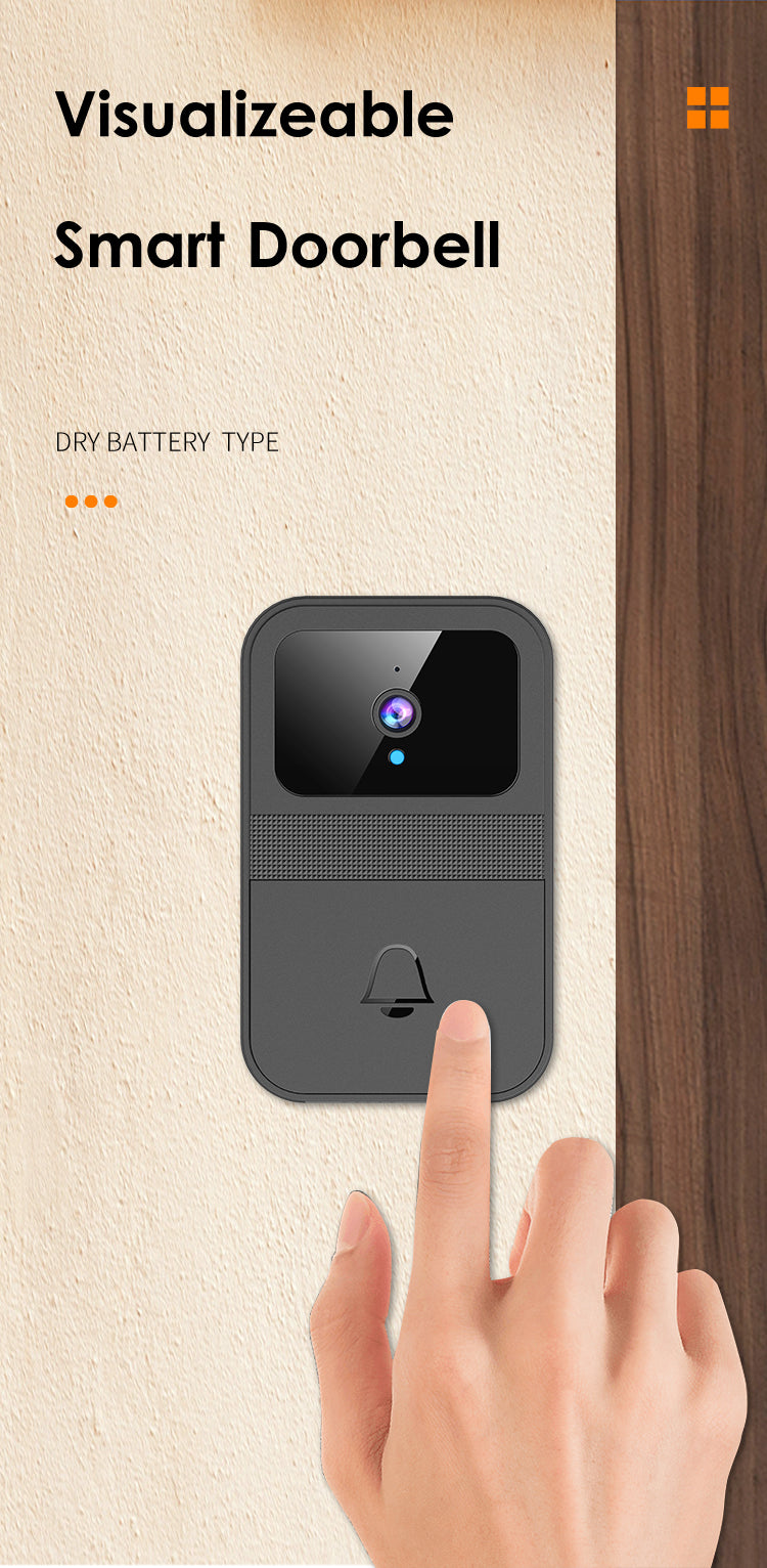 Dry Bettery Smart Wi-Fi Video Doorbell 480P HD PIR Motion + Wireless Chime+ FREE Cloud storage