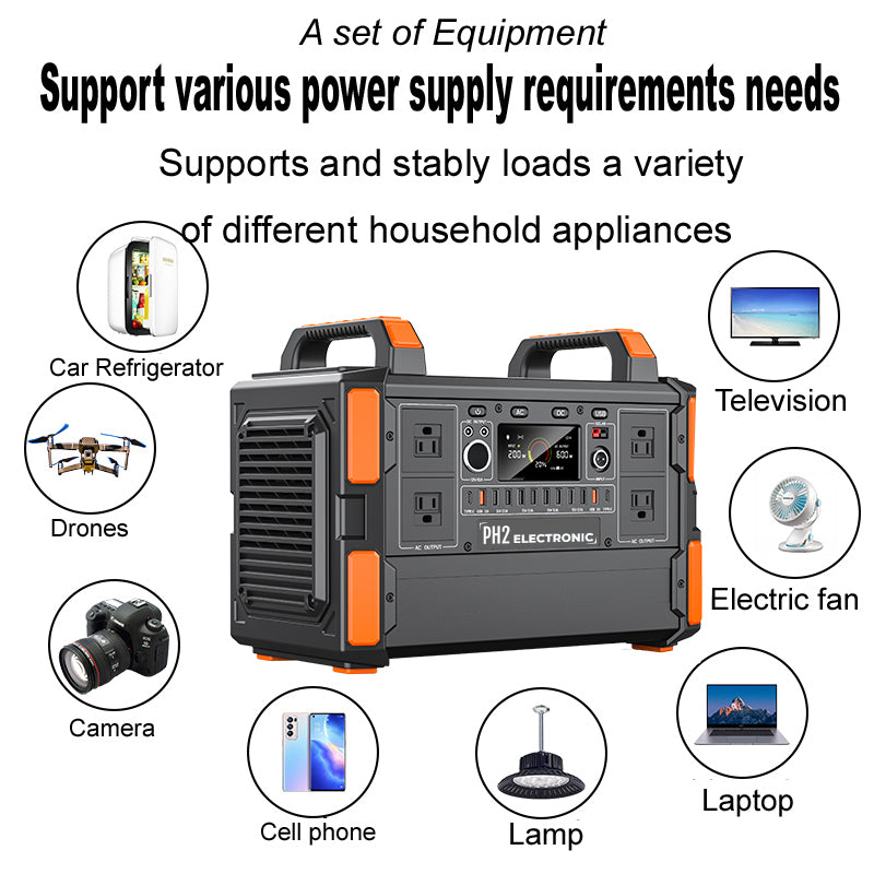 PT11 1200W 315,000mAh/1008Wh 3.2V 45Ah Rechargeable LiFePO4 Lithium ion battery Solar Power Generator Portable Power Station