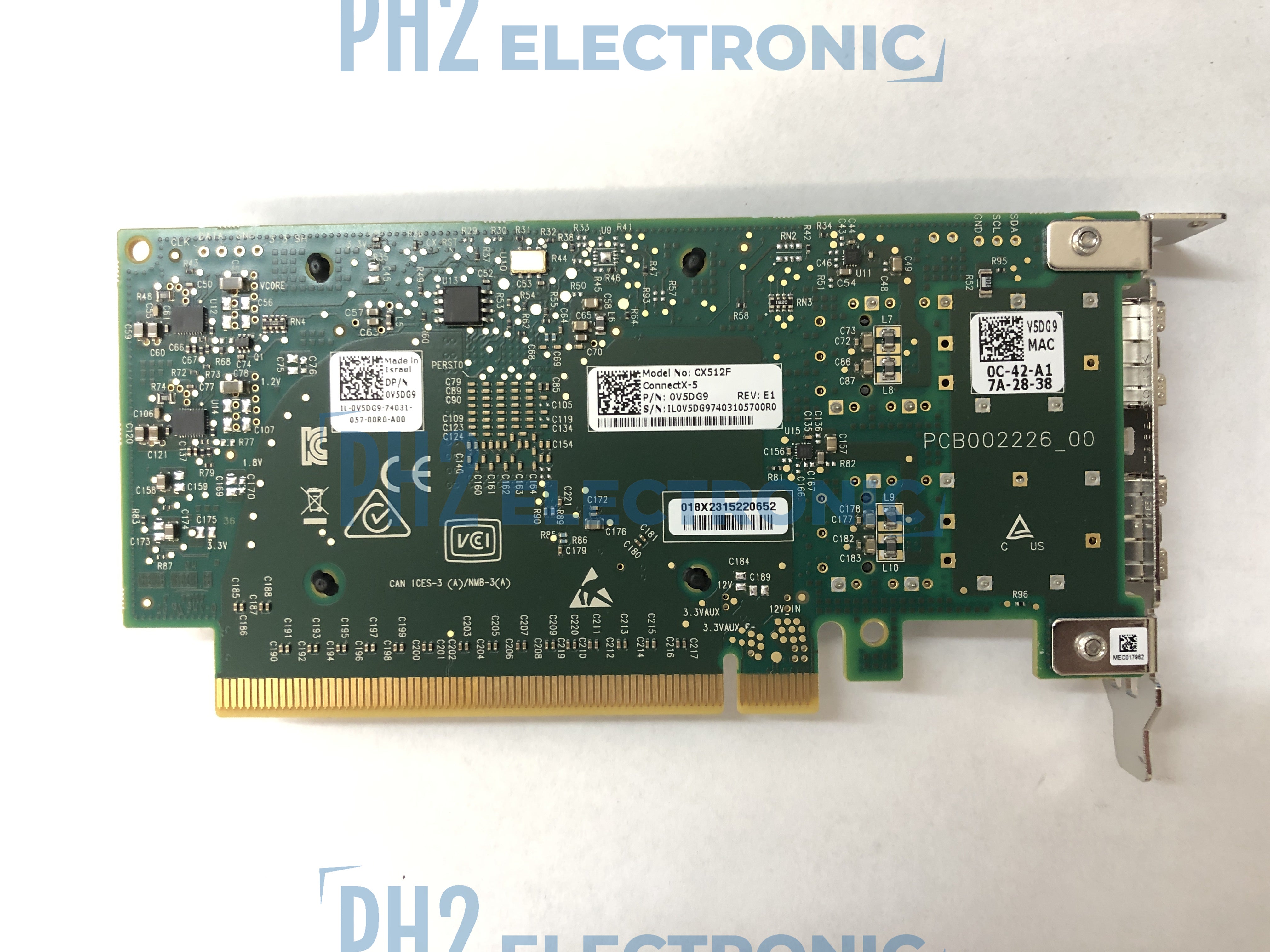 DELL V5DG9 0V5DG9 Mellanox ConnectX-5 CX512F Dual Port 25Gb SFP 28