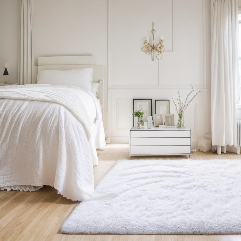 Indoor Plush Long-Haired Carpet - Non-Slip, Dirt-Resistant, Suitable for Living Room, Bedroom, Interior Decoration & Home Furnishing Large Tie-Dyed Shag Area Rug