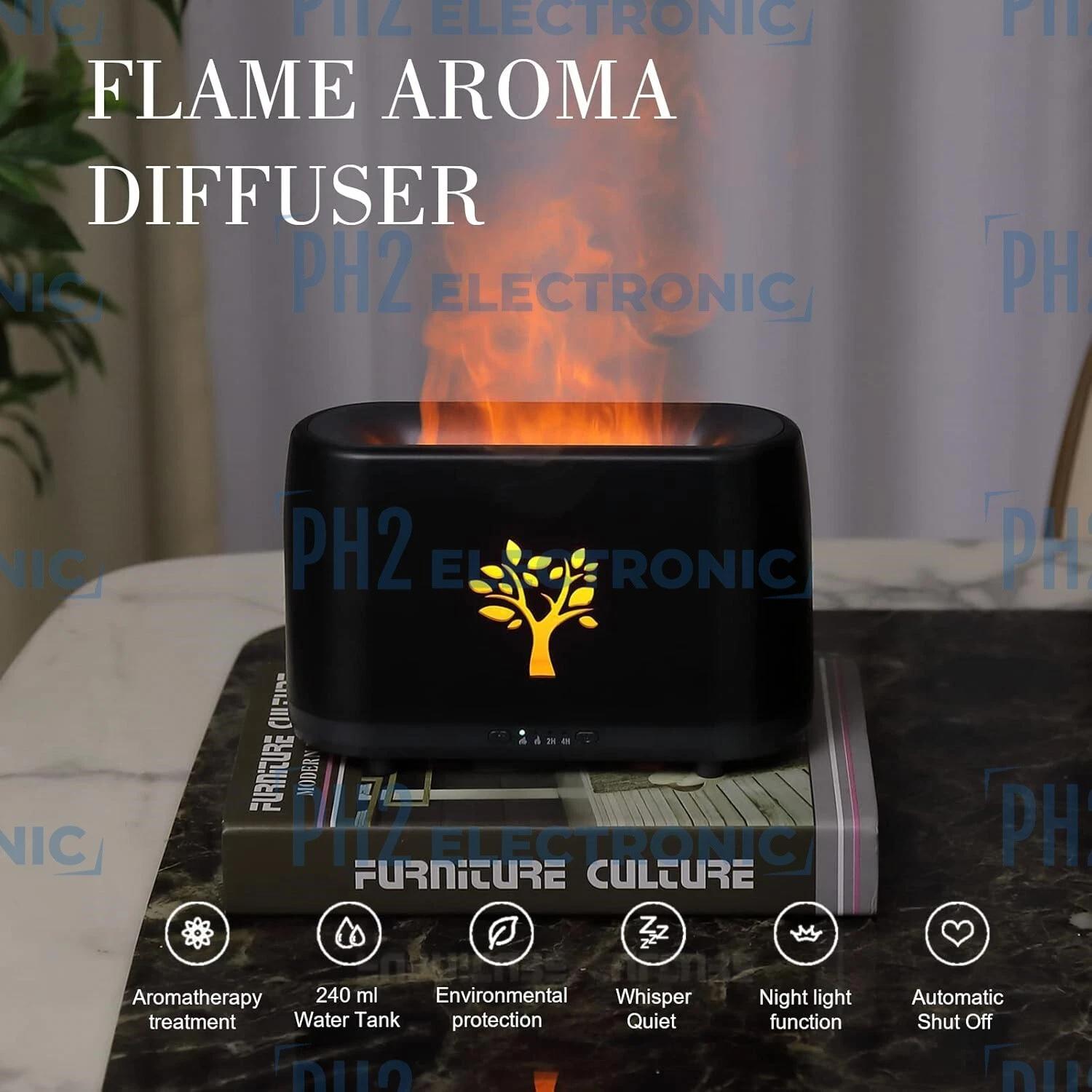 Essential Oil Diffuser, Noiseless Flame Diffusers for Essential Oils Large Room