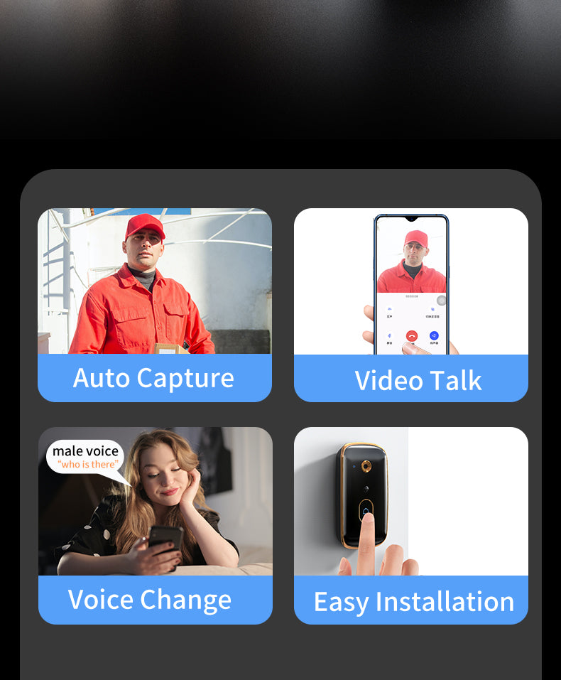 Smart Wi-Fi Video Doorbell X10 480P HD PIR Motion + Wireless Chime + FREE Cloud storage 2.4GHz wifi