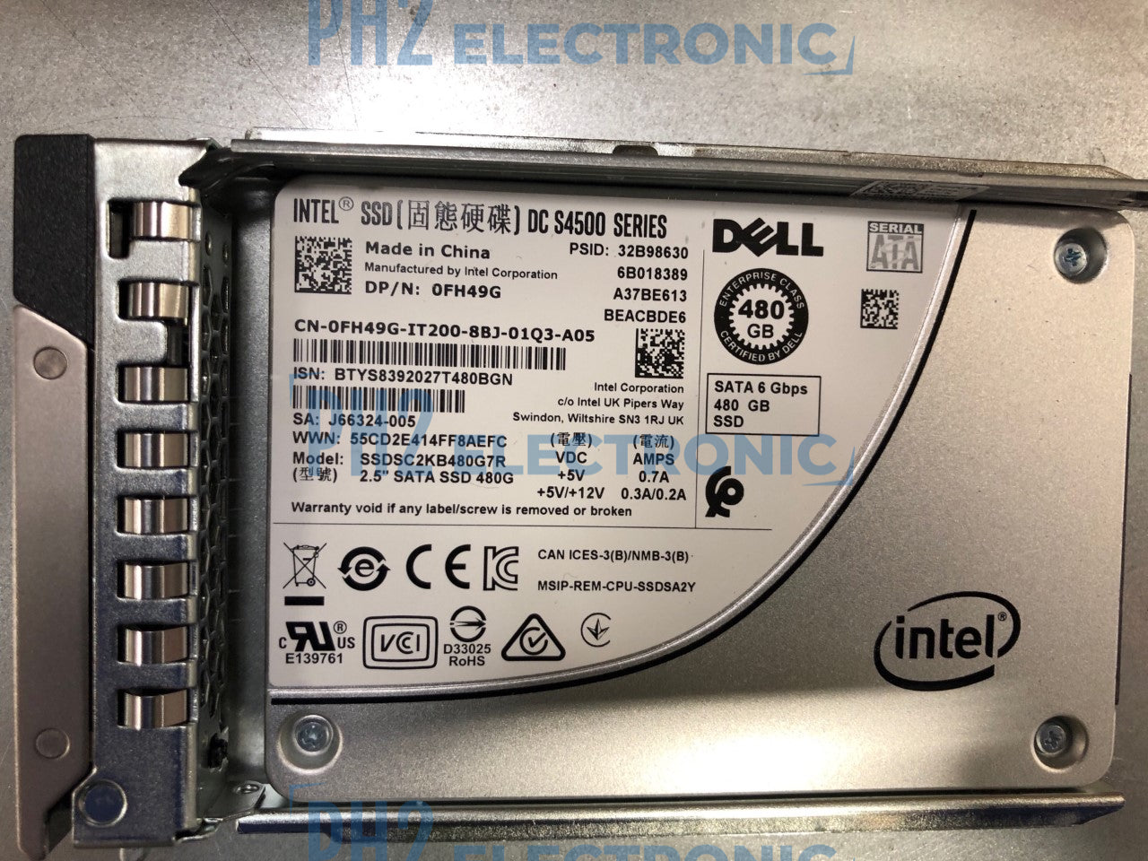 DELL FH49G 0FH49G SSDSC2KB480G7R INTEL 480GB 6GB/S SATA 2.5'' SFF SSD DC S4500