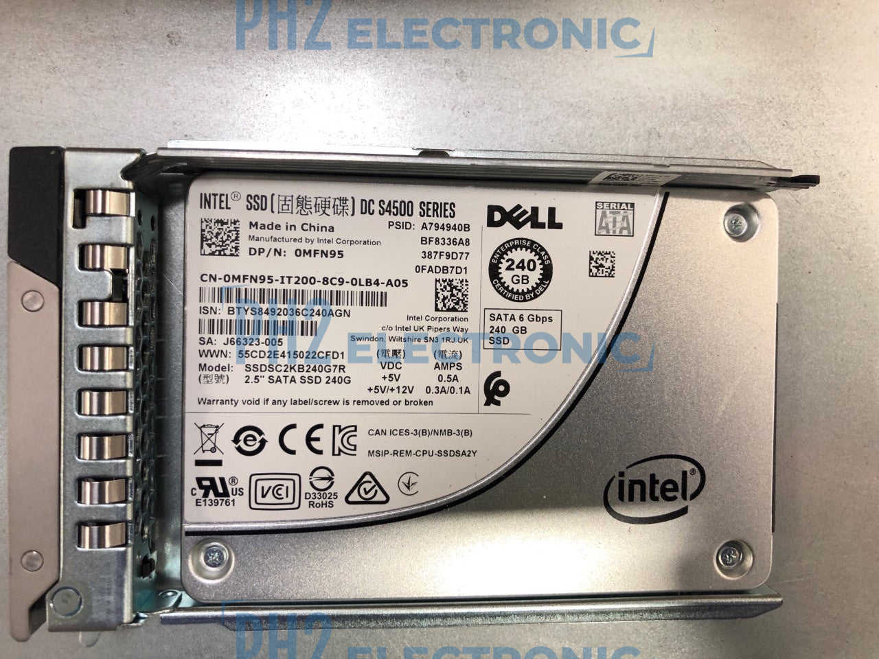 DELL 	MFN95	0MFN95	SSDSC2KB2407R	INTEL DC S4500 SERIES 240GB 6GB/S SATA 2.5'' SFF  SSD