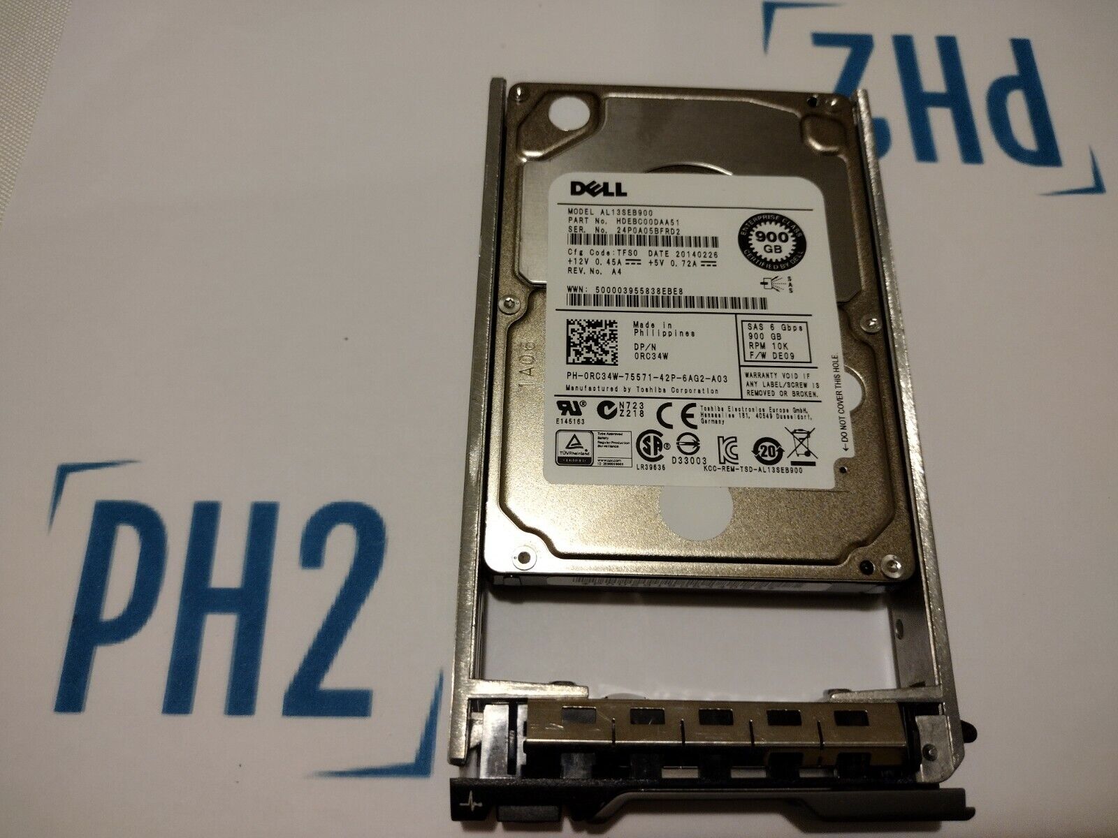 DELL AL13SEB900 0RC34W RC34W 900GB 10K 6Gb/s SAS 2.5'' WITH DELL R TRAY
