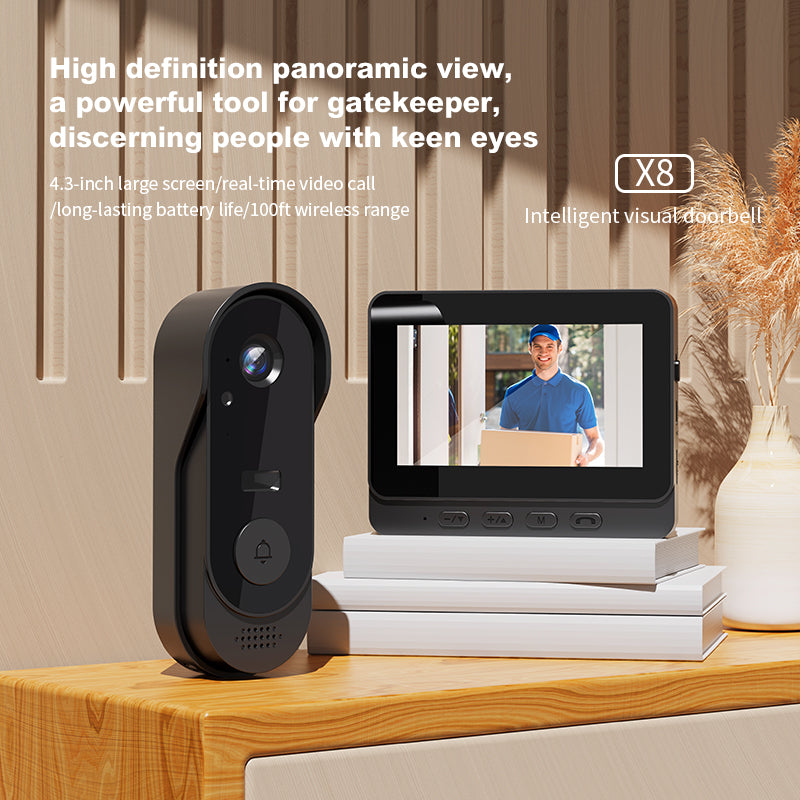 Smart Visual Intercom Video Doorbell PIR Motion + Wireless Chime+WIFI FREE Cloud Save