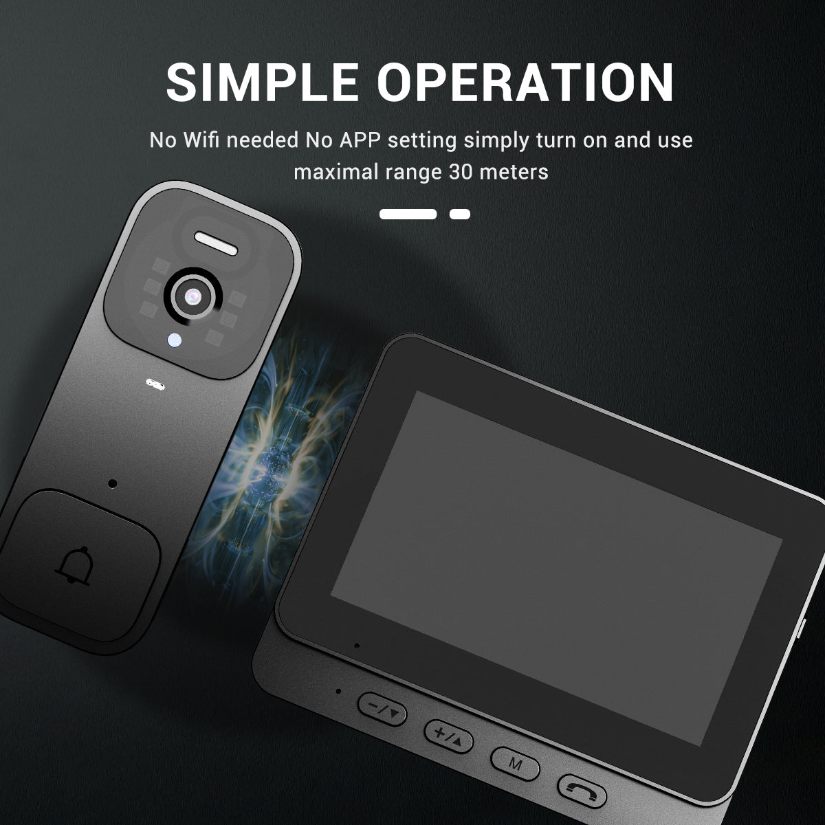 Smart Visual Intercom Video Doorbell PIR Motion Infrared Night Vision + Wireless Chime+Overall device waterproof+WIFI FREE Cloud Save