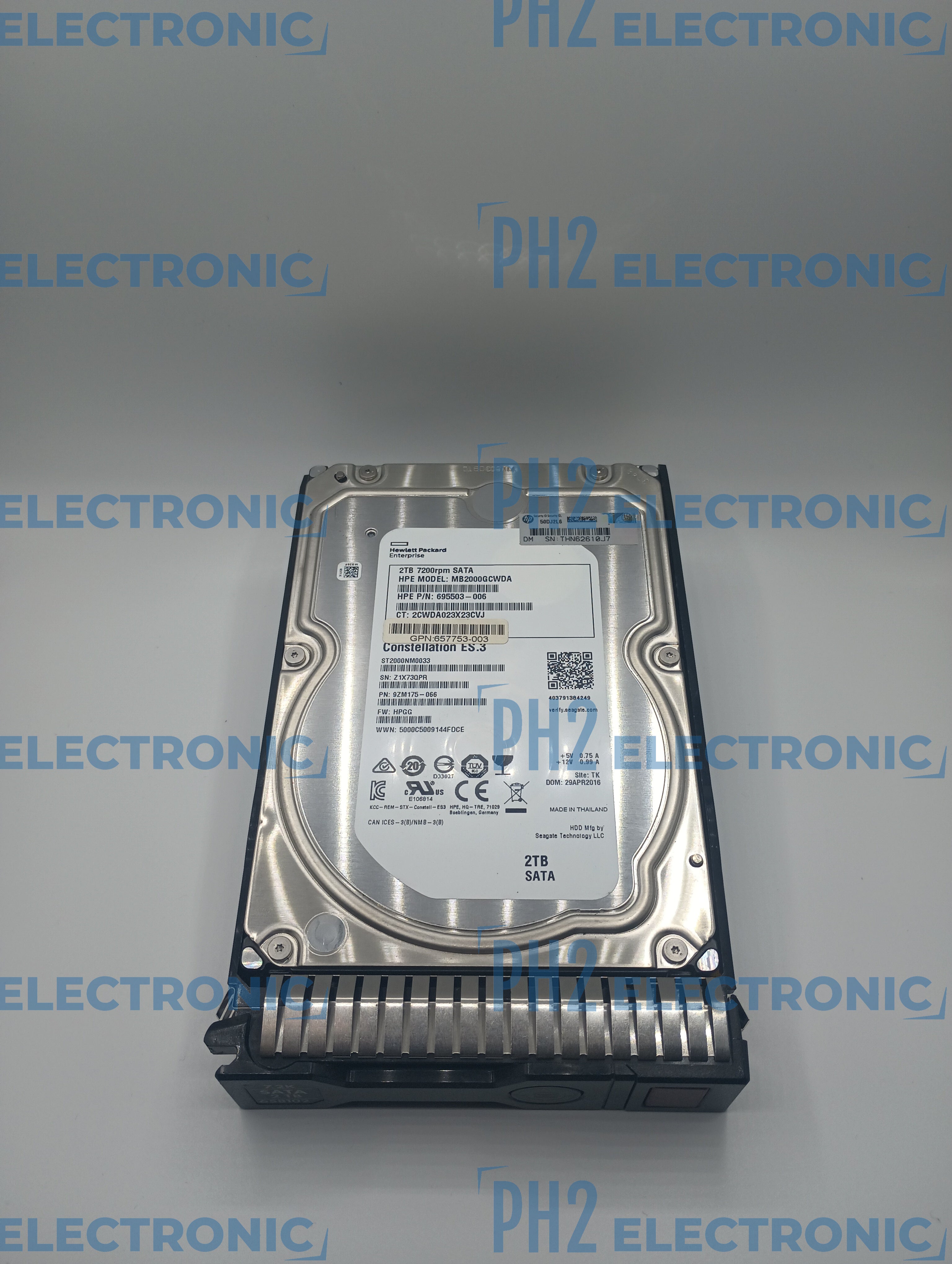 HPE 658079-B21	695503-006	658102-001	MB2000GCWDA ST2000NM0033-HP 2TB 7.2K 6Gb/s SATA 3.5 SC G8 G9