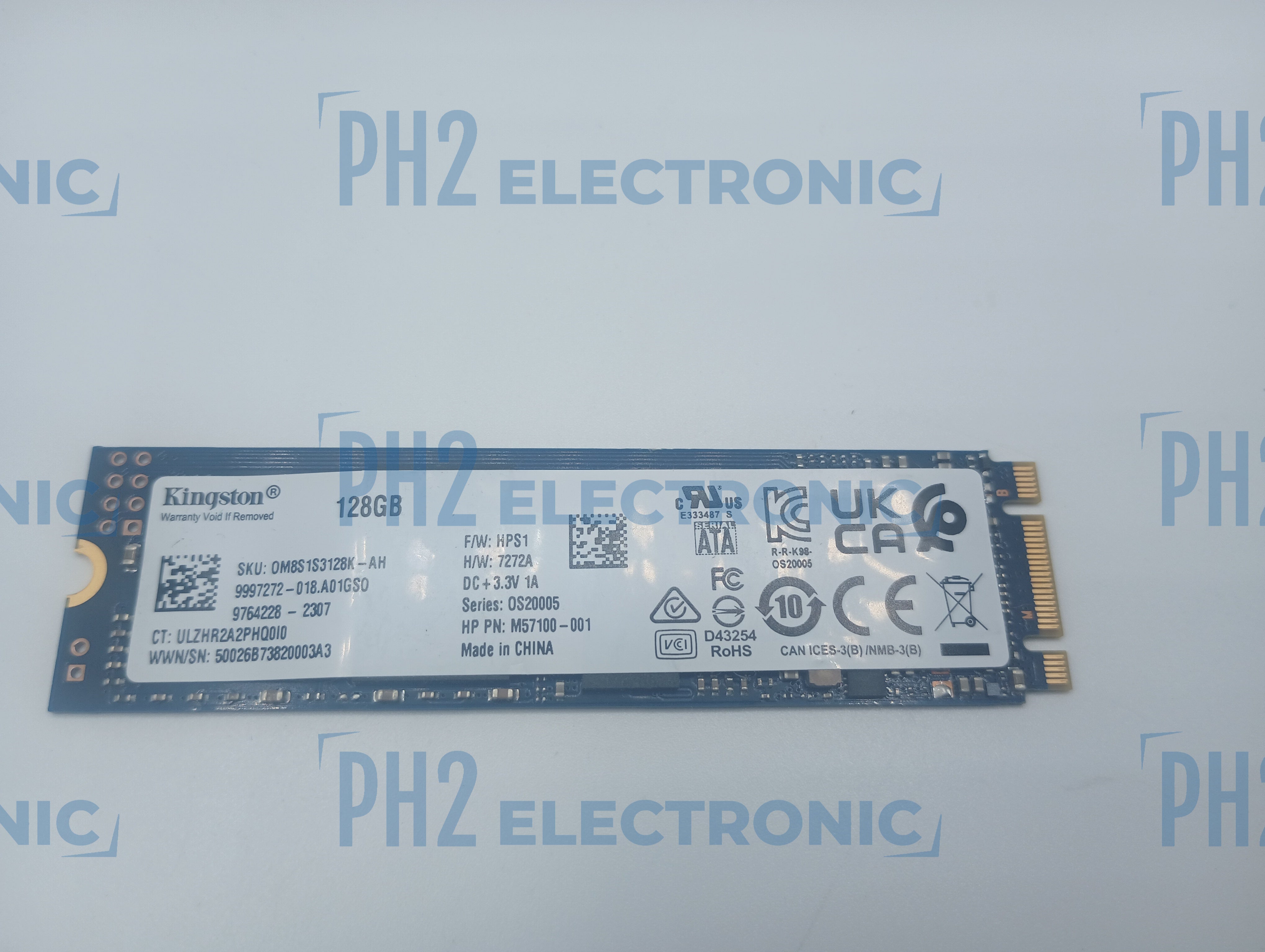 HPE 0M8S1S3128K-AH M57100-001 Kingston 128GB SATA III Solid State Drive M.2 2280