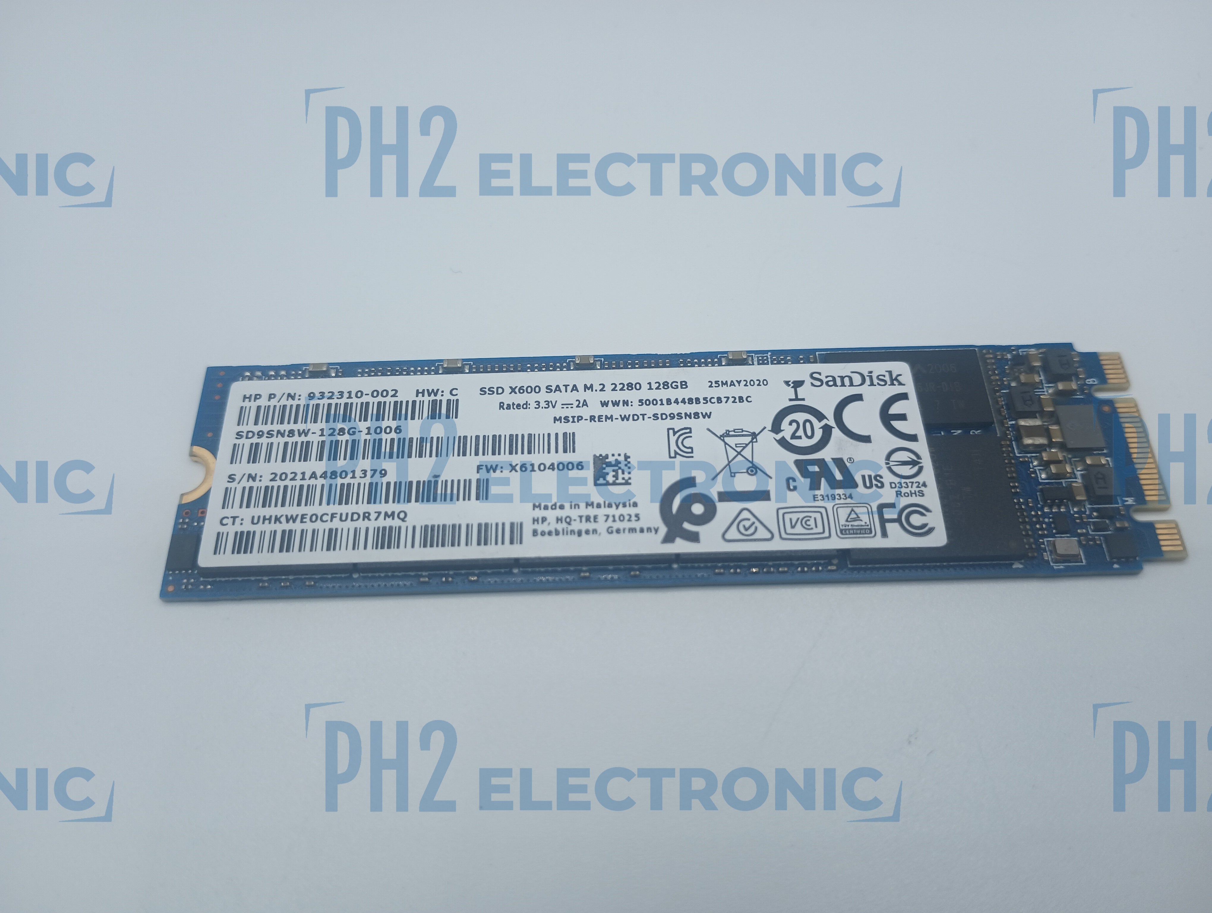 HPE	SD9SN8W-128-1006	932310-002		SAN DISK 128GB SATA SSD Solid State Drive M.2 2280