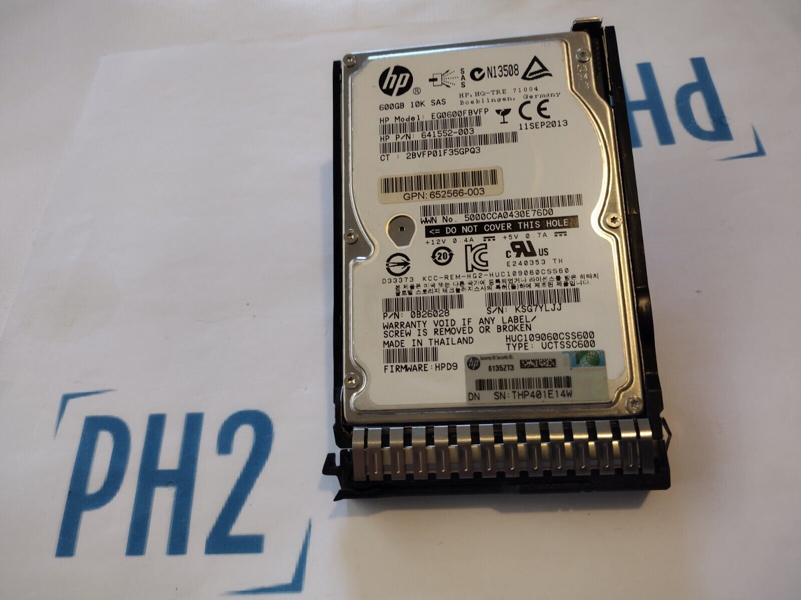 HPE 652583-B21 641552-003 653957-001 HUC109060CSS600 EG0600FBVFP 600GB 10K 6Gb/s SAS 2.5'' SC