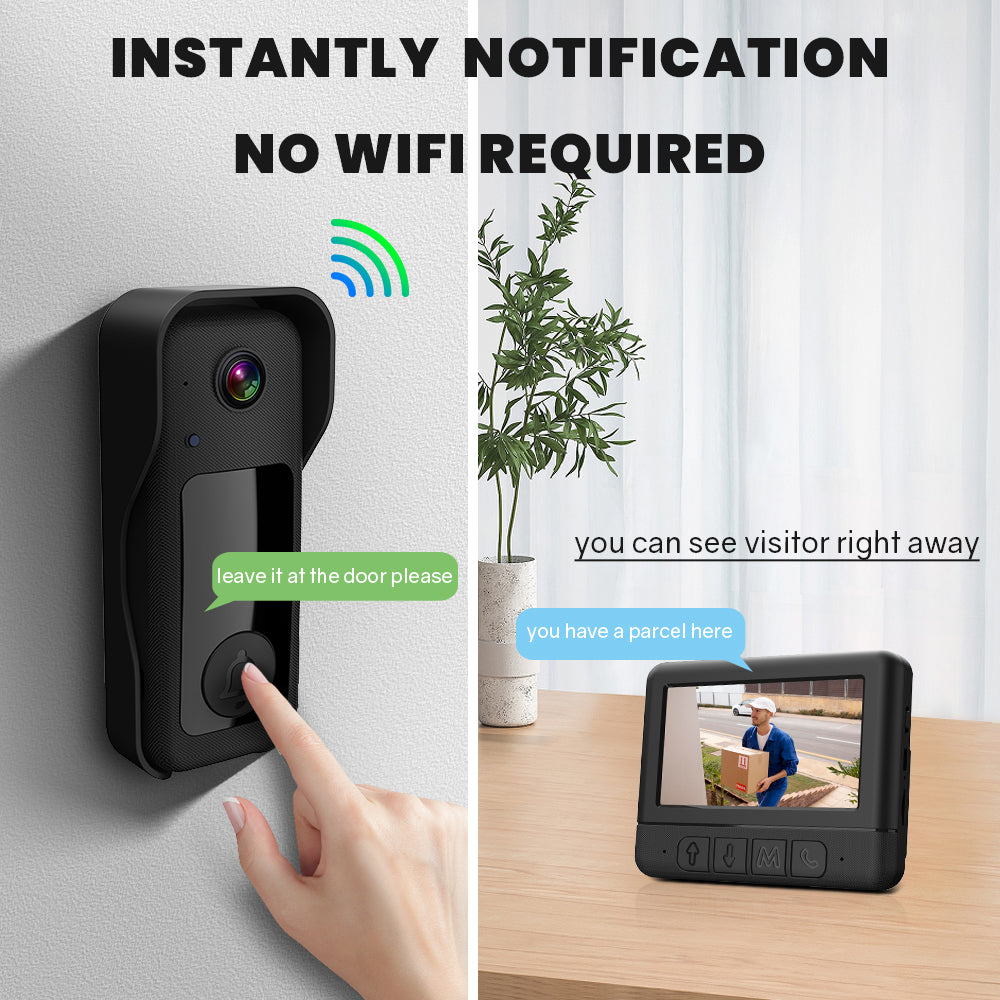 Smart Visual Intercom Video Doorbell PIR Motion Infrared Night Vision + Wireless Chime+Overall device waterproof+WIFI FREE Cloud Save