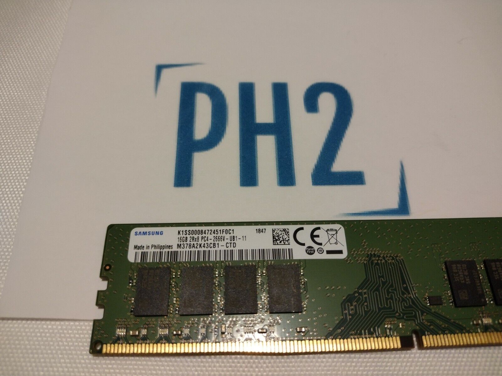 SAMSUNG  M378A2K43CB1-CTD 16GB 2RX8 PC4-2666V DDR4 1.2V MEMORY