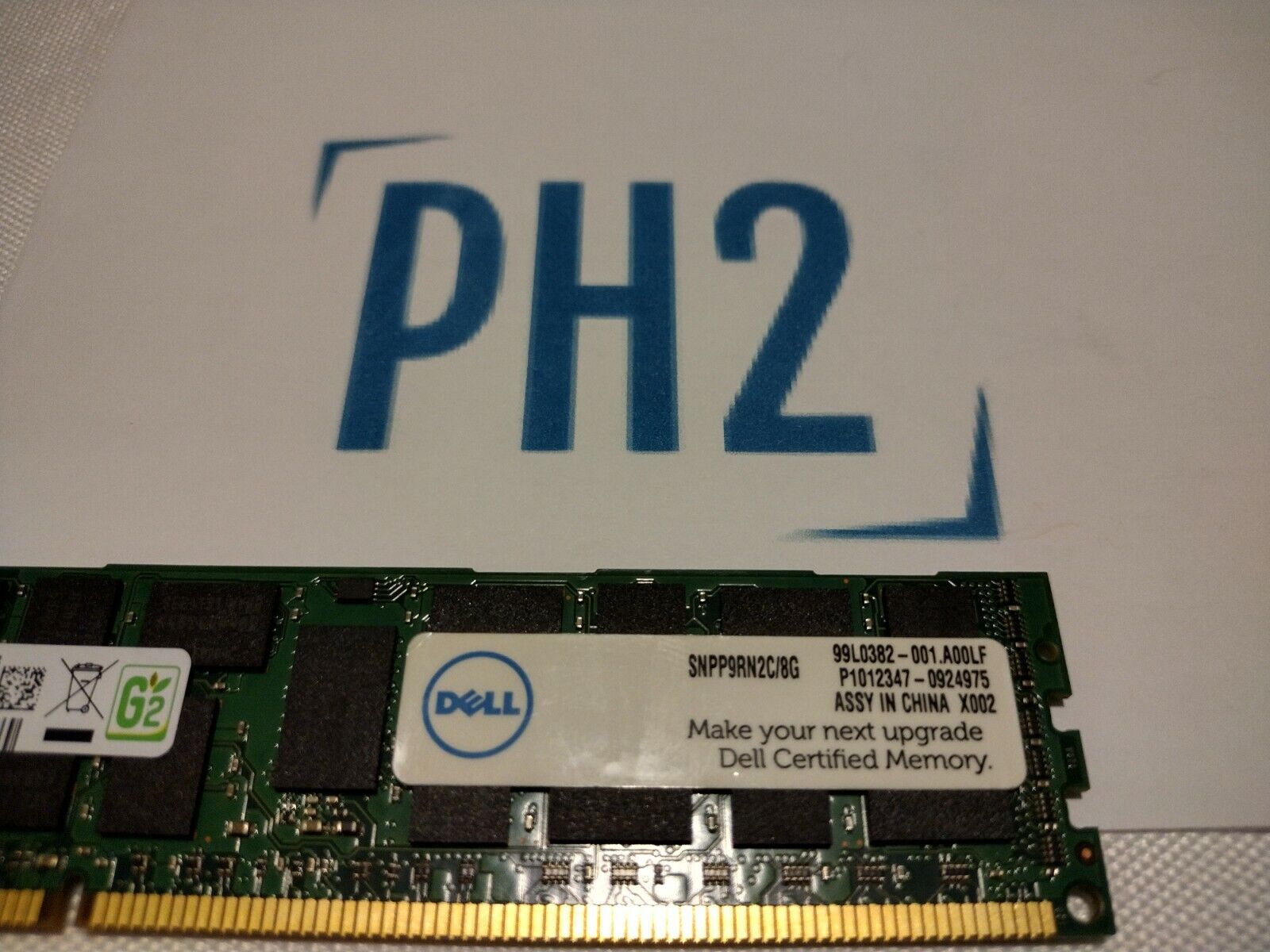 DELL SNPP9RN2C/8G SAMSUNG M393B1K70DH0-YH9Q8 8GB 2RX4 PC3L-10600R DDR3-1333