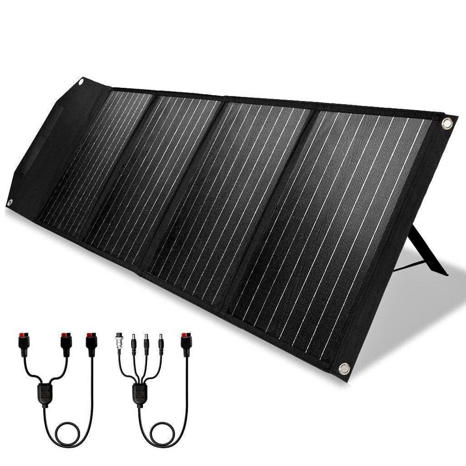 100W Portable Foldable Solar Panel Charger Power Station with Kickstand and Anderson Connector  for Camp/RV/Off Grid/Phone/Tablet MADE FOR SOLAR GENERATORS - Compatible with most solar generator/portable power station on the market.