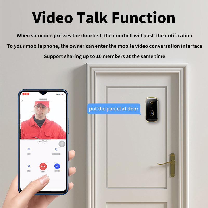 Smart Wi-Fi Video Doorbell X10 480P HD PIR Motion + Wireless Chime + FREE Cloud storage 2.4GHz wifi